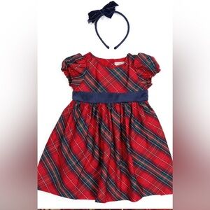 Max Studio Kids Red and Navy Plaid Dress